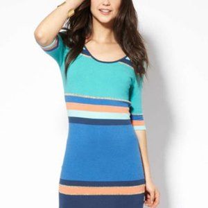 Torn by Ronny Kobo Striped Midi Sweater Dress XS
